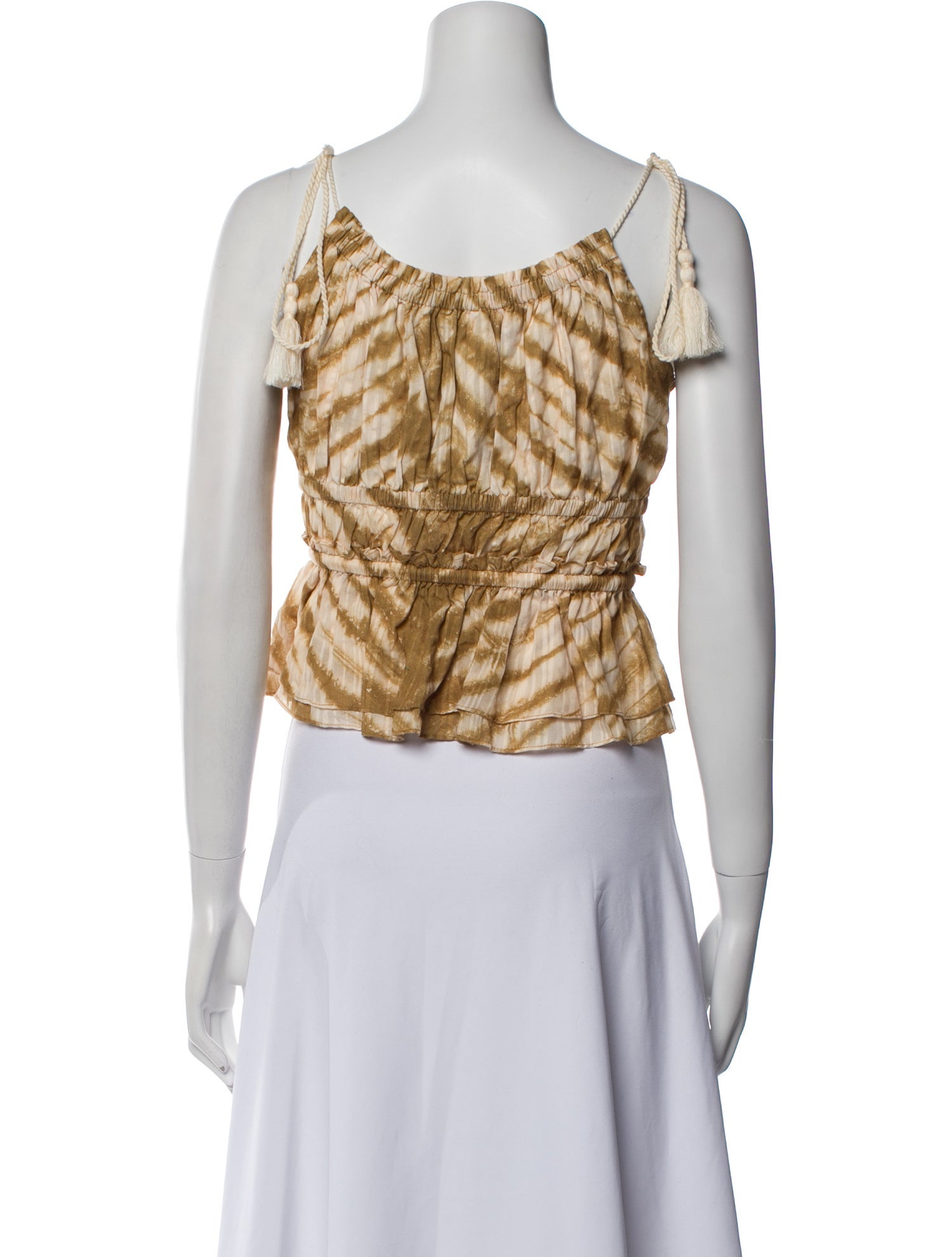 Ulla Johnson Tie-Dye Print Scoop Neck Crop Top